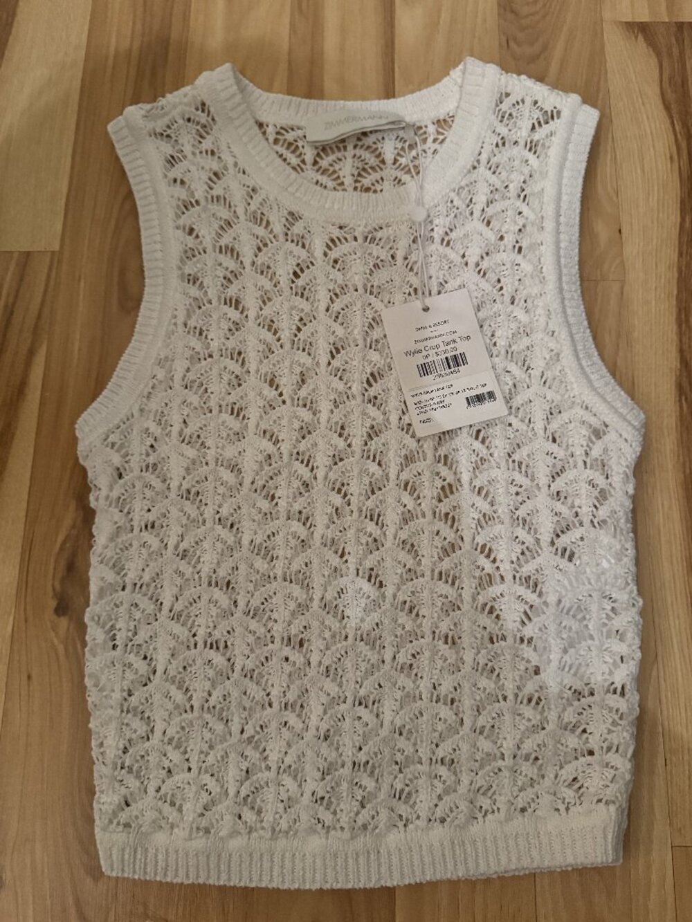 Zimmermann Wylie Crop Tank Top Size 0P NWT $330